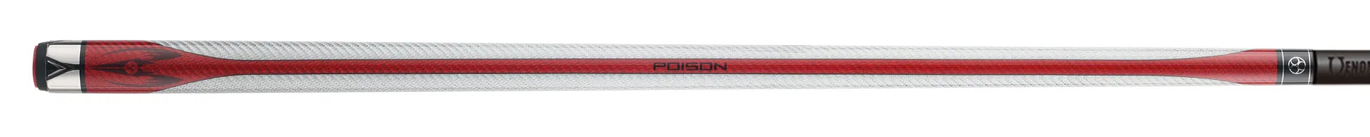 Poison Maelith Pool Cue with Carbon Fiber Shaft - Grey/Red