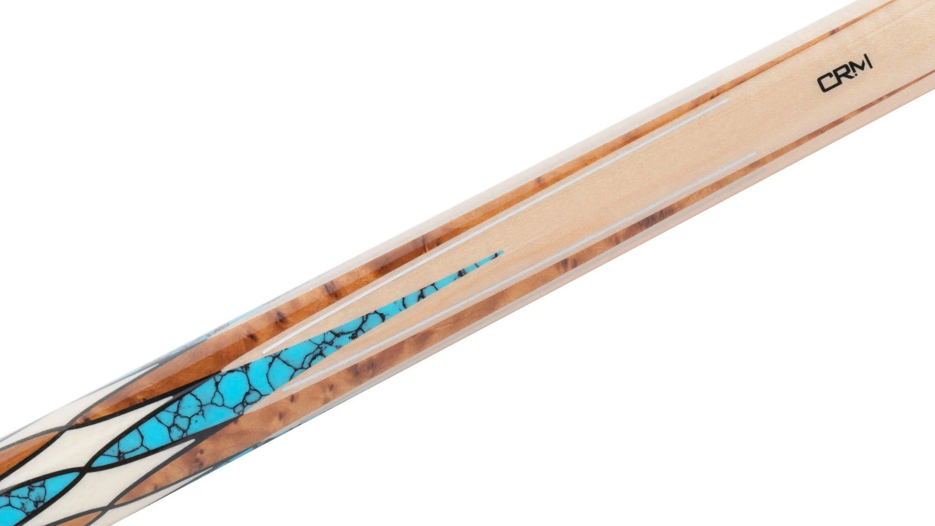 Predator CRM Virtuoso Natural Curly Maple / Turquoise Carom Cue and 3-Cushion Cue - Image 2