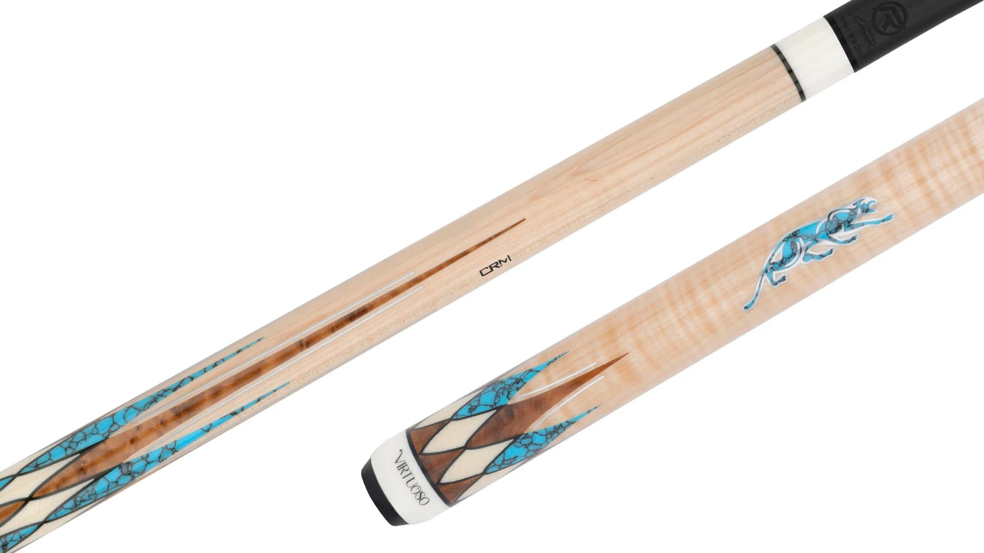 Predator CRM Virtuoso Natural Curly Maple / Turquoise Carom Cue and 3-Cushion Cue