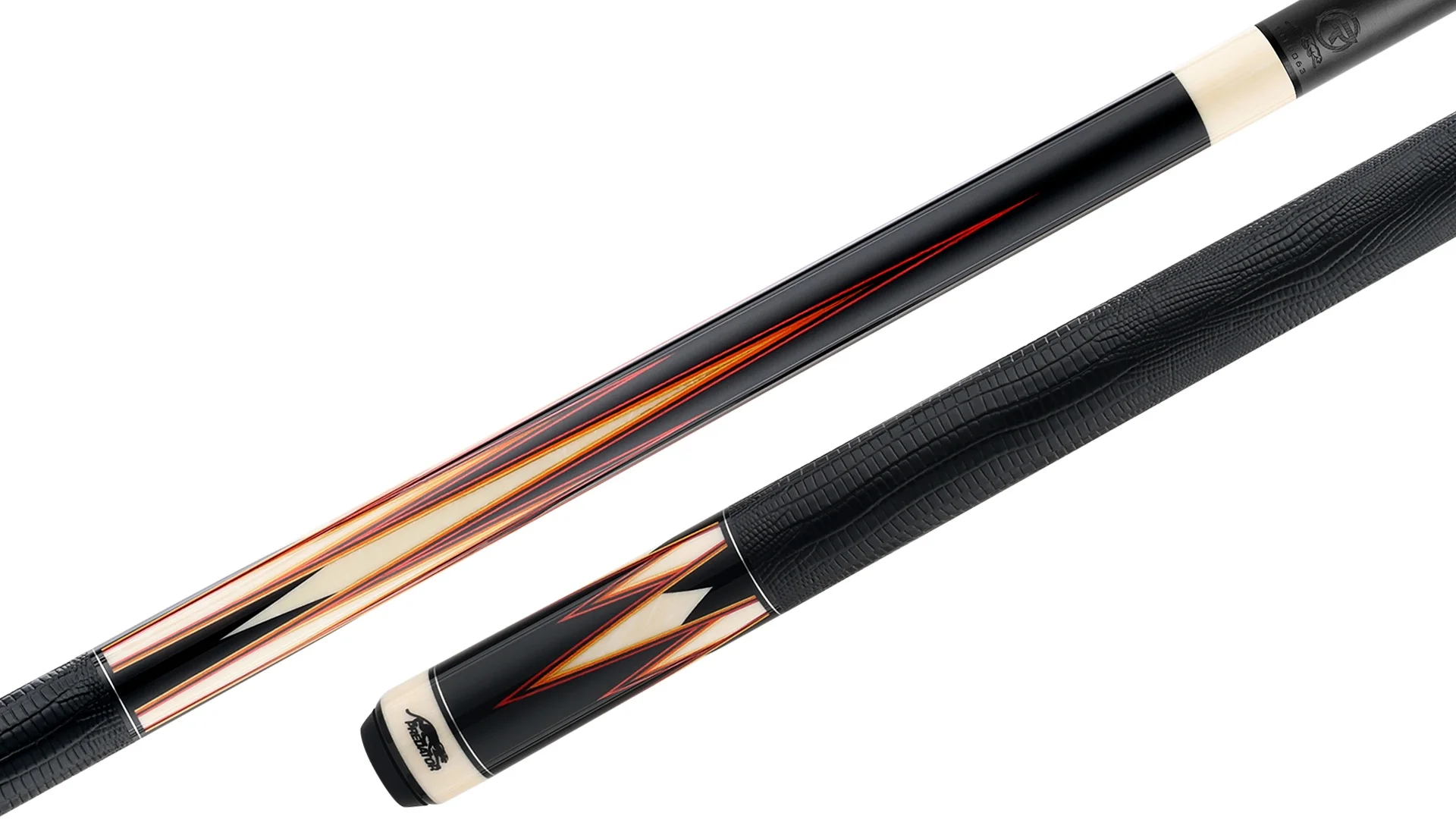 Predator LE True Splice 16 Pool Cue - Ebony with Red/Orange Points - Leather Wrap - Image 2